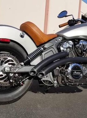 印第安侦察兵改装Freedom黑色全段扫地炸街排气 Bobber全段排气筒