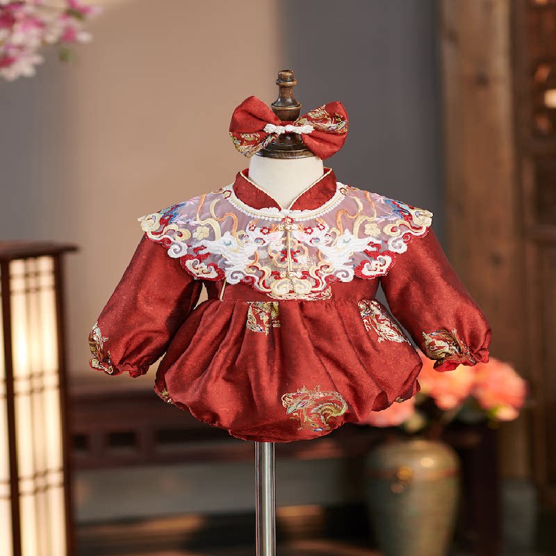 四季女宝宝周岁礼服国风