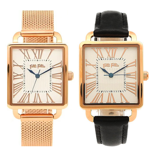 FOLLIE芙丽方形时尚表日本机芯女