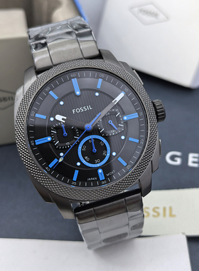 FOSSIL手表不锈钢三眼计时轻奢时尚商务休闲石英机芯防水男表