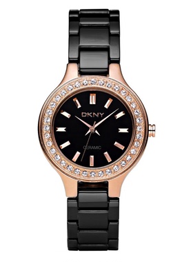 DKNY白色陶瓷手表小巧秀气时尚镶钻石英表防水女表NY4982