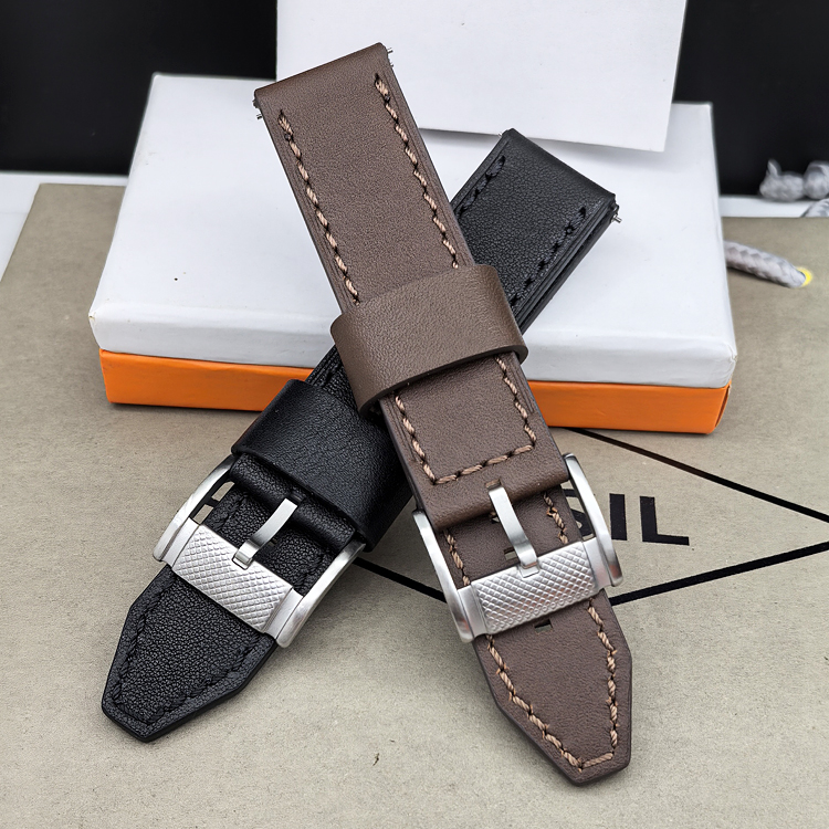 FOSSIL表带牛皮22MM通用偏厚