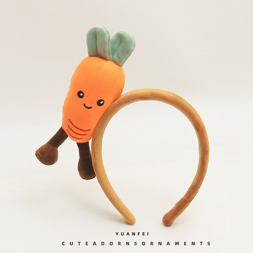 橙色宝藏~创意胡萝卜发箍可爱蔬菜卡通头饰趣味拍照发卡搞怪头箍