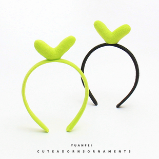 可爱豆芽发箍超萌儿童表演拍照发卡搞怪绿色树苗头饰网红少女头箍