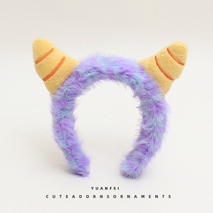 可爱苏利文发箍创意毛绒卡通头饰少女卖萌拍照洗脸宽头箍搞怪发卡