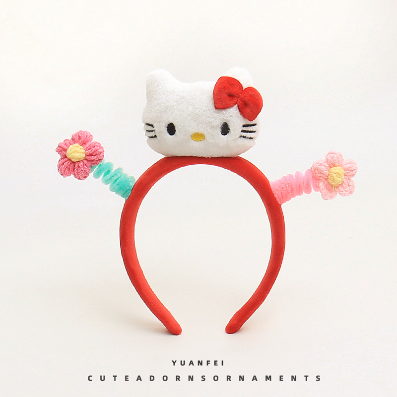 可爱KT猫发箍创意卖萌猫咪卡通头饰卖萌花朵发卡少女拍照装扮头箍