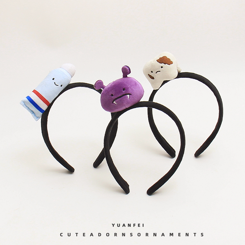 搞怪牙齿牙刷发箍创意可爱牙膏细菌卡通头饰搞怪拍照发卡卖萌头箍