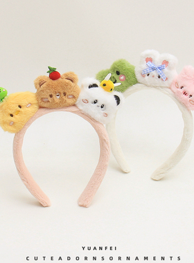萌宠乐园～可爱青蛙兔子小熊动物发箍卡通头饰拍照发卡女搞怪头箍