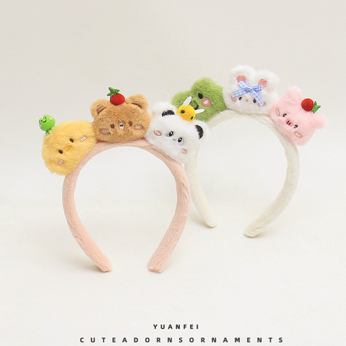 萌宠乐园～可爱青蛙兔子小熊动物发箍卡通头饰拍照发卡女搞怪头箍