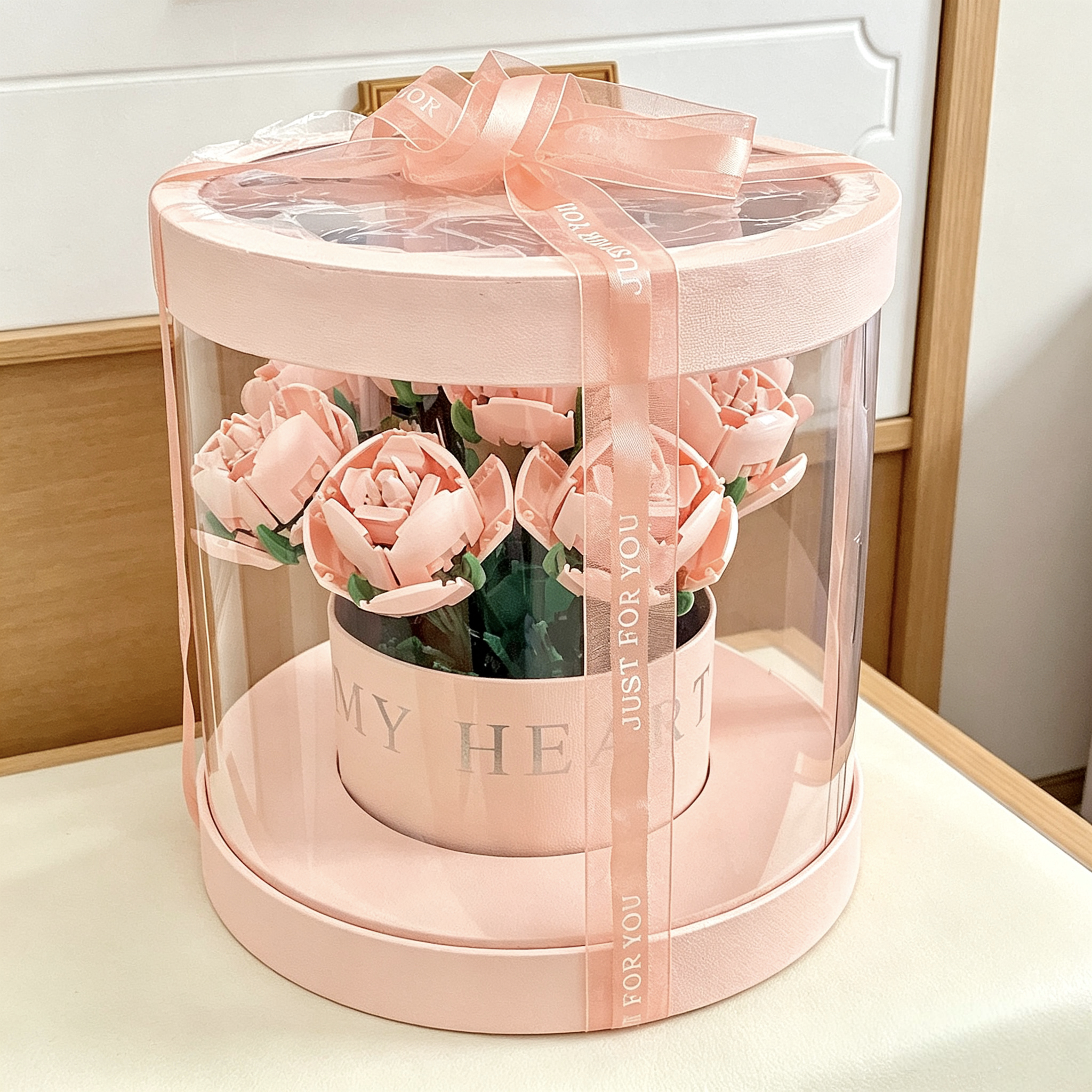 永生玫瑰花束抱抱桶仿真手工积木花束女生系列高颜值闺蜜女孩礼物图片
