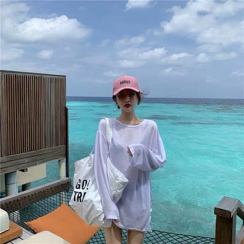 防晒可下水性感沙滩游泳衣罩衫