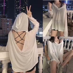 比基尼罩衫 海边度假宽松露背性感泳衣外搭可下水沙滩防晒温泉外套