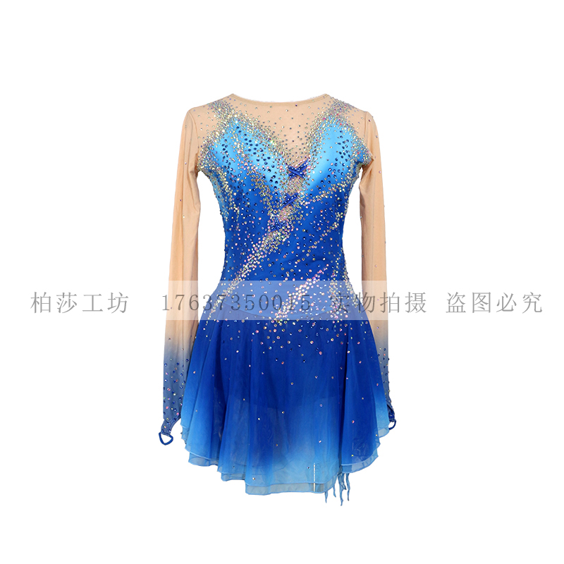 DVWVB 高端定制花样滑冰服装 比赛考级表演服 儿童成人女款裙a009