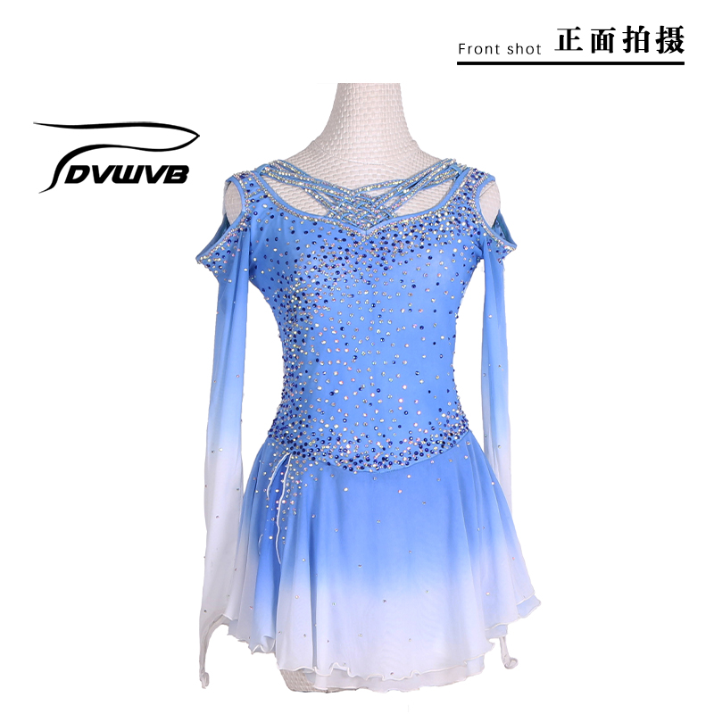 DVWVB 定制花样滑冰服装 花样滑冰表演服 儿童成人女款裙G90