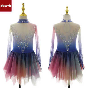 DVWVB设计定制花样滑冰服装表演服考级儿童成人女款Y476