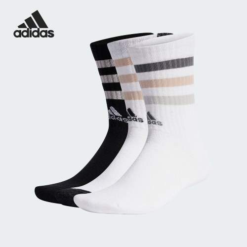 Adidas/阿迪达斯正品3S CRW BOLD 3P男女运动袜三双装IC1279