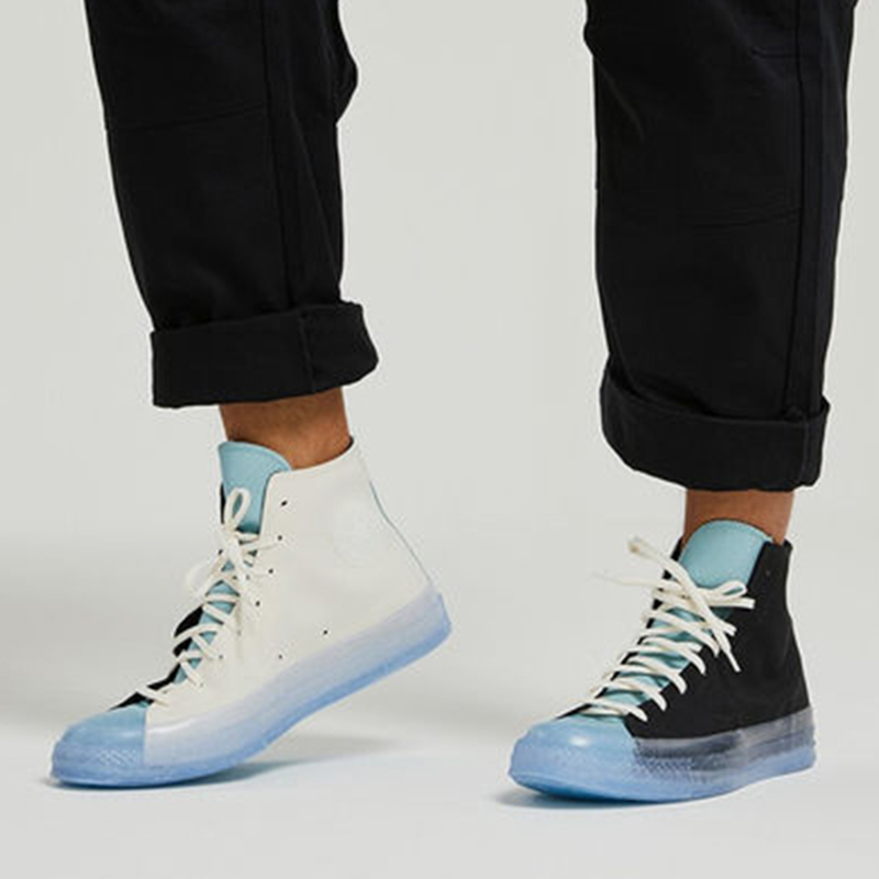 Converse/匡威正品男女同款高帮帆布时尚系带透气拼接板鞋171662C