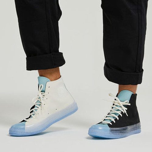 Converse/匡威正品男女同款高帮帆布时尚系带透气拼接板鞋171662C