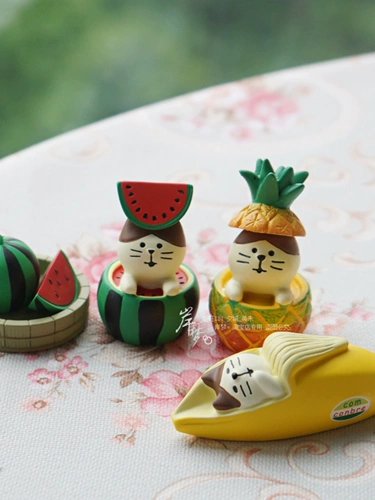 Маленькие украшения Ins Creative Creative Fruit Awrmelon Banana Cat Animal Office Desktop и подпишите папку сообщений