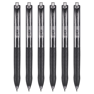 得力按动中性笔s07学生专用刷题笔0.5子弹头考试碳素黑色水笔圆珠笔按压式水笔签字笔芯蓝黑红笔老师办公文具