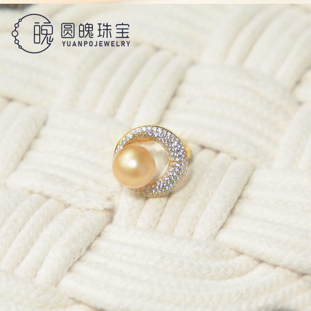开口指环金珠海水天然海水珍珠