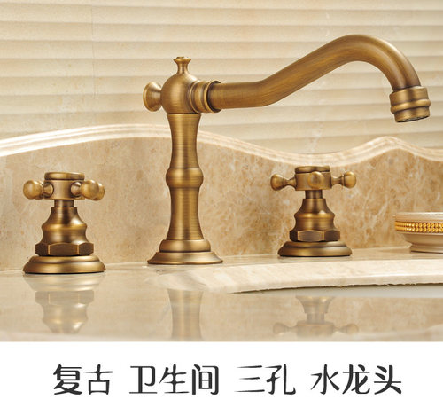 欧式冷热全铜复古卫生间面盆龙头