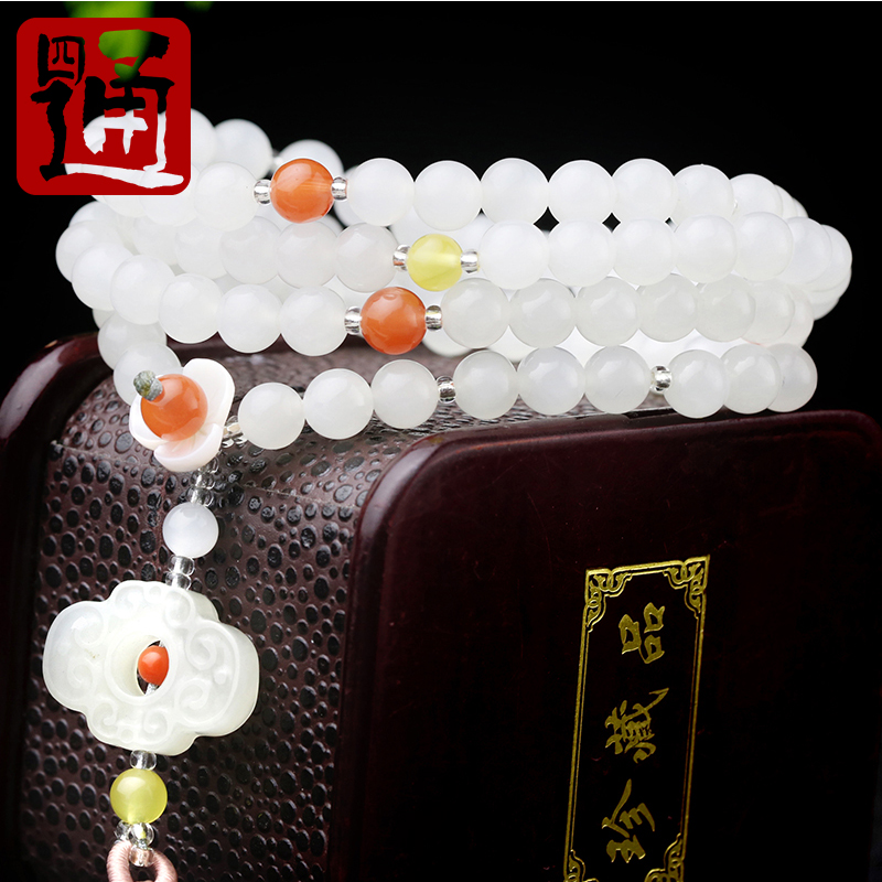 和田玉女款天然和田玉手串