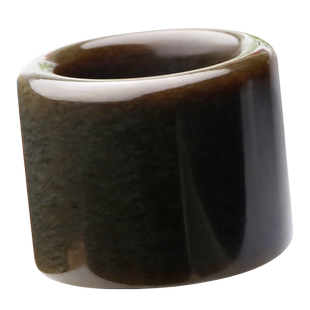 四通新疆和田玉扳指环天然且末糖玉板戒男款黄玉石手把件糖料满色