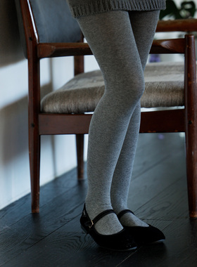 Beeff“烟灰色”平纹瘦腿连裤袜 2025新色打底裤 女棉显瘦无骨