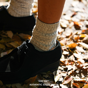 无骨袜尖复古混色针织 Beeff 水洗感 粗针 长绒棉中筒袜 25aw