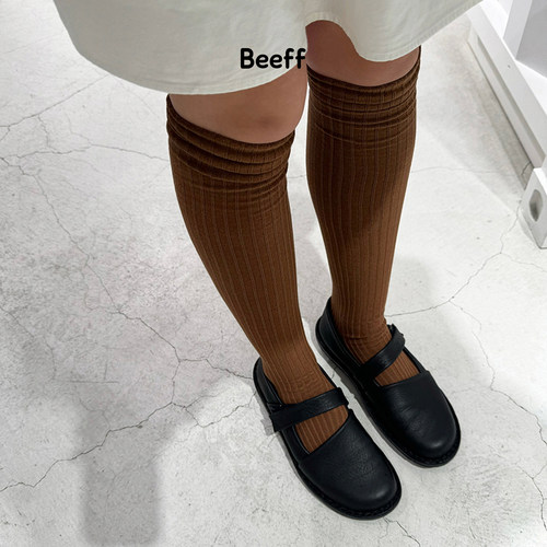 BEEFF长筒袜坑条设计双面穿