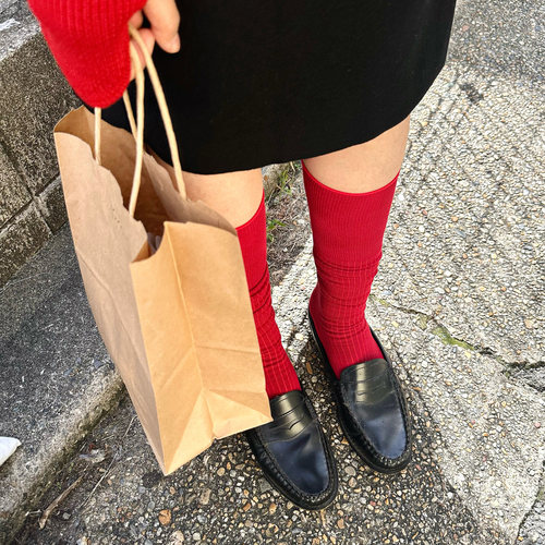 长绒棉小腿袜增长袜口不勒腿