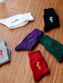 BeeffSocks 本命年红袜 无骨粗针 龙年限定 生肖袜刺绣中筒袜子