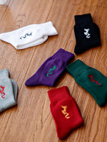 BeeffSocks Limited Edition zodiac Socks for the Year of the Dragon, embroidered mid-calf socks, boneless thick needle red socks for the zodiac year thumbnail 7