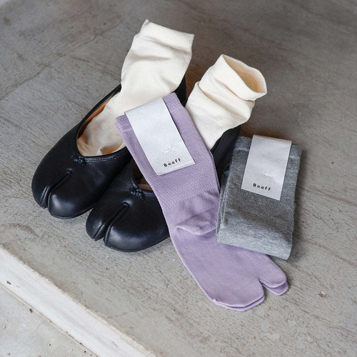 BeeffTabi二趾中筒袜女