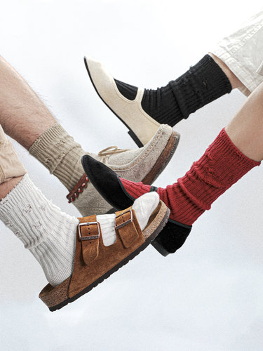 破坏破洞设计ins潮长筒袜做旧感