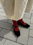 BeeffGirl 女生中筒袜秋冬季 麻花藤条纹理 复古菱形编织袜子