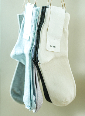 BEEFF “复刻”意军短袜 轻薄苎麻棉中筒袜无骨 夏季纯色透气吸汗