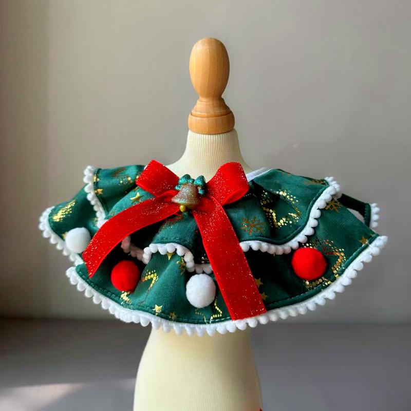 宠物圣诞节日装扮围脖装饰用品狗狗围巾猫咪口水巾围嘴领结蝴蝶结