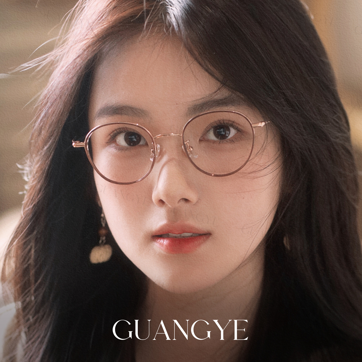 光野斯文圆框韩系眼镜