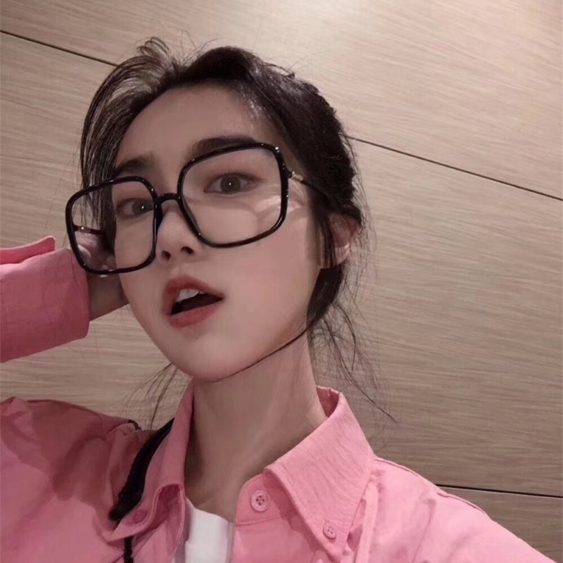 大框黑框眼镜圆脸显瘦isn护目