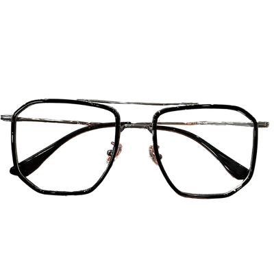 港风双梁痞帅眼镜框男高级感大框钛架近视可配有度数镜片眼睛框架