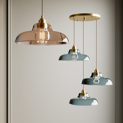 现代简约彩色玻璃餐厅小吊灯