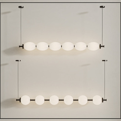 现代简约白色串珠餐厅吊灯