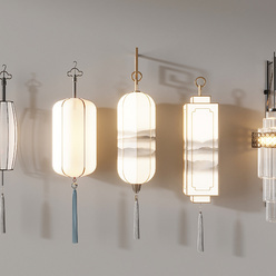 新中式山水床头过道吊灯