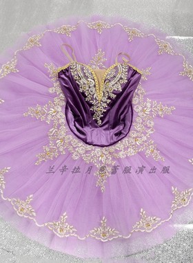紫色芭蕾TUTU蓬蓬裙简易纱裙成人儿童比赛表演服演出服紫丁香变奏