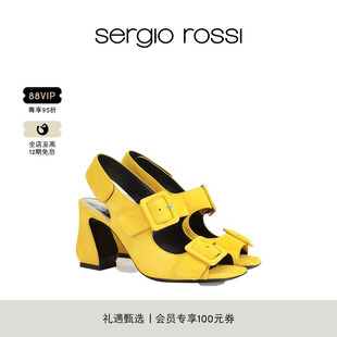 凉鞋 Sergio 女 ROSSI系列优雅粗跟方头高跟鞋 Rossi SR女鞋