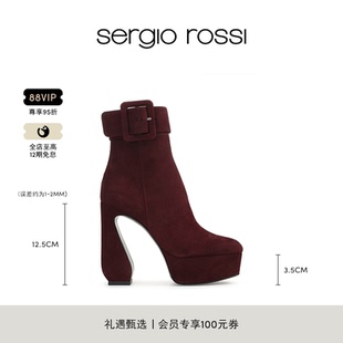 SR女鞋 ROSSI系列复古优雅高跟粗跟短靴 Rossi Sergio