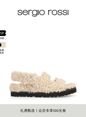 Sergio RossiSergio Rossi/SR女鞋SR MUPPET毛绒平底凉鞋