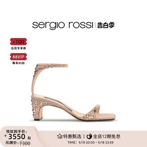 Sergio Rossi女鞋 sr1系列羊皮带钻饰闪耀高跟凉鞋